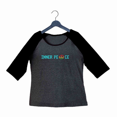 Yoga Fitness Yoga INNER PEACE YOGA FITNESS Custom Printed Graphic Design Raglan T-Shirt for Women